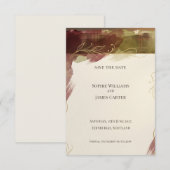 Burgundy Botanische Save the Date | Herfst Aquarel (Voorkant / Achterkant)