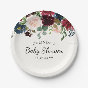 Burgundy Bouquet   Baby shower Papieren Bordje