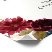 Burgundy Bouquet | BABY SHOWER | Welkom Poster (Hoek)