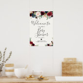 Burgundy Bouquet | BABY SHOWER | Welkom Poster (Keuken)