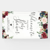 Burgundy Bouquet | Baby shower | Welkomstteken Spandoek (Horizontaal)