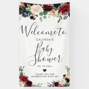 Burgundy Bouquet   Baby shower   Welkomstteken Spandoek