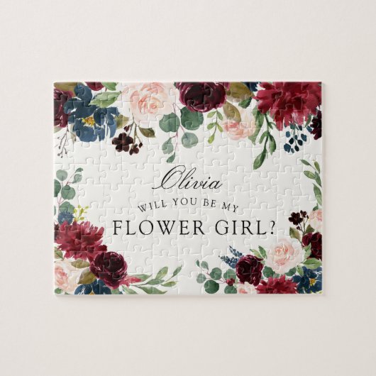 Burgundy Bouquet | Bent u mijn Bloemmeisje? Legpuzzel (Horizontaal)