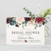 Burgundy Bouquet | Bridal Shower-uitnodiging Kaart (Staand voorkant)