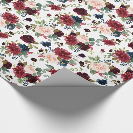 Burgundy Bouquet Cadeaupapier (Hoek)