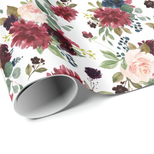 Burgundy Bouquet Cadeaupapier (Rol Hoek)