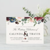 Burgundy Bouquet | Floral | Horizontaal Kaart (Staand voorkant)