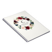 Burgundy Bouquet | Florence-monogram Notitieboek (Rechterzijde)
