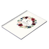 Burgundy Bouquet | Florence-monogram Notitieboek (Linkerzijde)