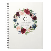 Burgundy Bouquet | Florence-monogram Notitieboek (Voorkant)