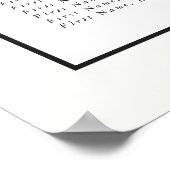 Burgundy Bouquet | Kaart van de Florale zitplaats Poster (Hoek)