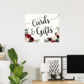 Burgundy Bouquet | Kaarten en geschenken Poster (Thuiskantoor)