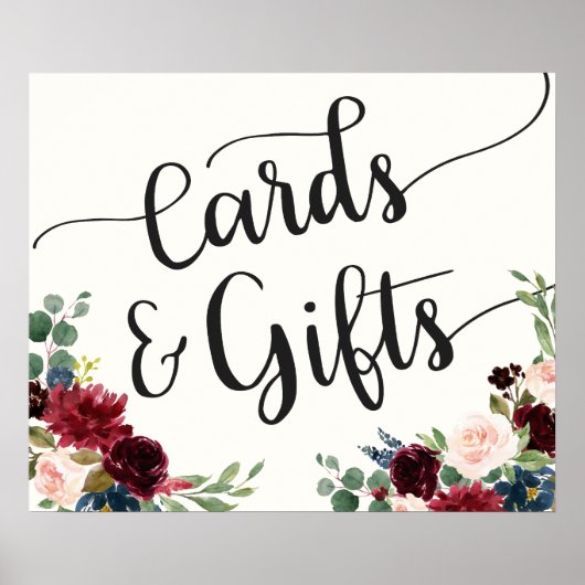 Burgundy Bouquet | Kaarten en geschenken Poster (Voorkant)