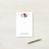 Burgundy Bouquet | Minimale Floral Post-it® Notes (Op bureau)