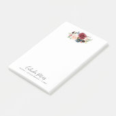 Burgundy Bouquet | Minimale Floral Post-it® Notes (Schuin)