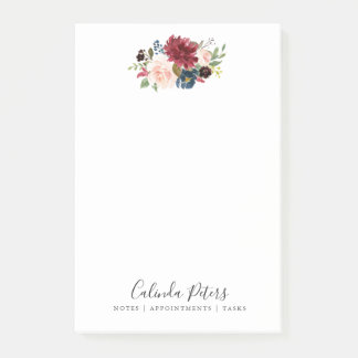 Burgundy Bouquet | Minimale Floral Post-it® Notes