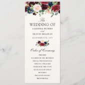 Burgundy Bouquet | Programma Floral Wedding Programmakaart (Voorkant)