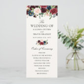 Burgundy Bouquet | Programma Floral Wedding Programmakaart (Staand voorkant)