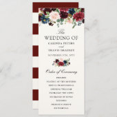Burgundy Bouquet | Programma Floral Wedding Programmakaart (Voorkant / Achterkant)