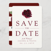 Burgundy Bouquet | Rode Floral | Save The Date (Voorkant / Achterkant)