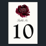 Burgundy Bouquet | Roos Floral | Kaart<br><div class="desc">Burgundy Roos Floral de trouwtafel nummerkaarten voor je huwelijksfeest.</div>