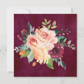 Burgundy Bouquet Save the Date Kaart (Achterkant)