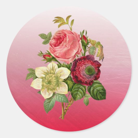 Burgundy Bouquet van Rozen Stickers (Voorkant)