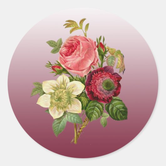 Burgundy Bouquet van Rozen Stickers (Voorkant)