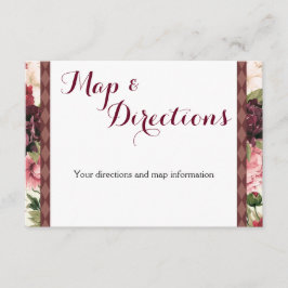 Burgundy Bouquet Wedding Information Card Informatiekaartje