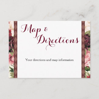 Burgundy Bouquet Wedding Information Card Informatiekaartje