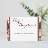 Burgundy Bouquet Wedding Information Card Informatiekaartje (Staand voorkant)
