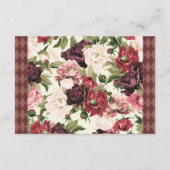 Burgundy Bouquet Wedding Information Card Informatiekaartje (Achterkant)