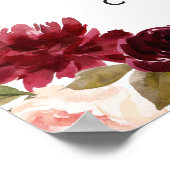 Burgundy Bouquet | Welkom Vrijgezellenfeest Poster (Hoek)