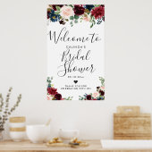 Burgundy Bouquet | Welkom Vrijgezellenfeest Poster (Keuken)