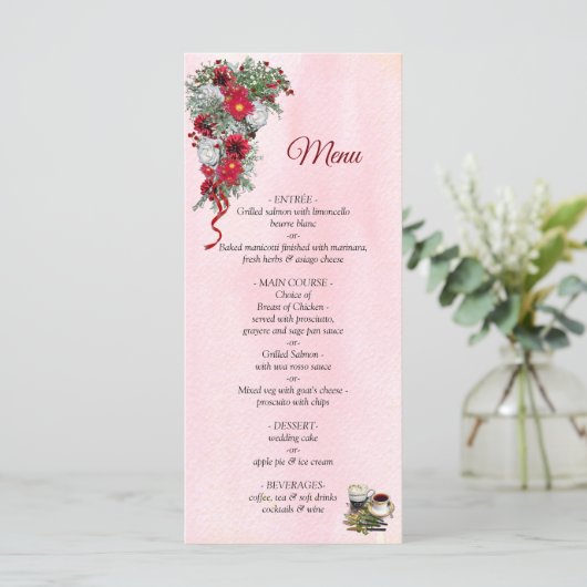 Burgundy Bouquets Flowers Menu (Staand voorkant)