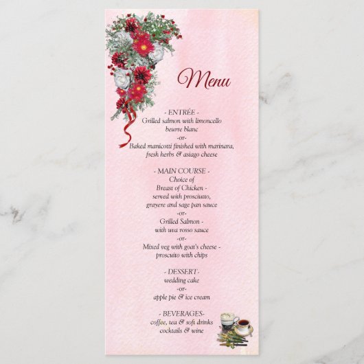 Burgundy Bouquets Flowers Menu (Voorkant)