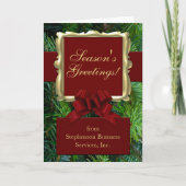 Burgundy Bow Business-kerstkaarten Feestdagen Kaart (Voorkant)