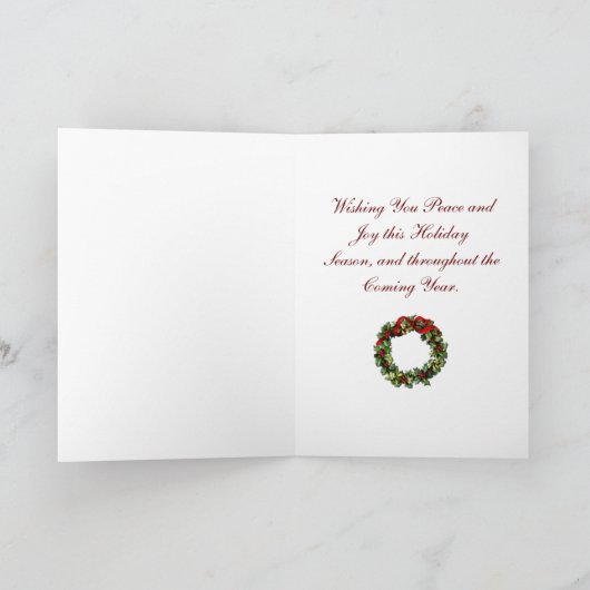 Burgundy Bow Business-kerstkaarten Feestdagen Kaart (Binnen)