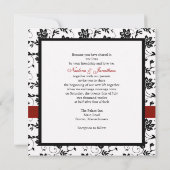 Burgundy Bow Flower Wedding Invitation Kaart (Achterkant)
