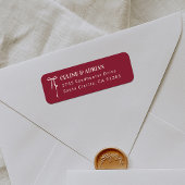 Burgundy Bow Return Address Label