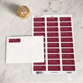 Burgundy Bow Return Address Label