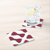 Burgundy Bow Stropdas Bowtie Groom Prom Wedding Mo Kartonnen Onderzetters (Insitu)