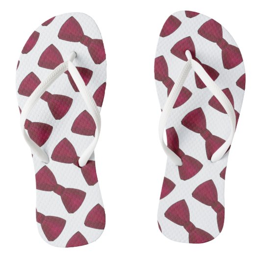 Burgundy Bow Stropdas Bowtie Wedding Prom Teenslip Teenslippers (Voetbed)