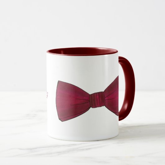 Burgundy Bow Stropdas Wedding Prom Mok Bachelor Pa (Voorkant rechts)