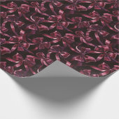Burgundy Bows Christmas Cadeaupapier (Hoek)