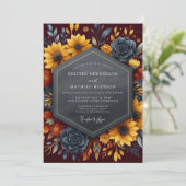 Burgundy Breathtaking Harvest Wedding Kaart (Staand voorkant)