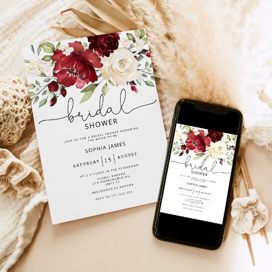 Burgundy Bridal - Uitnodiging