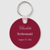 Burgundy Bridesmaid Dank u Sleutelhanger (Voorkant)