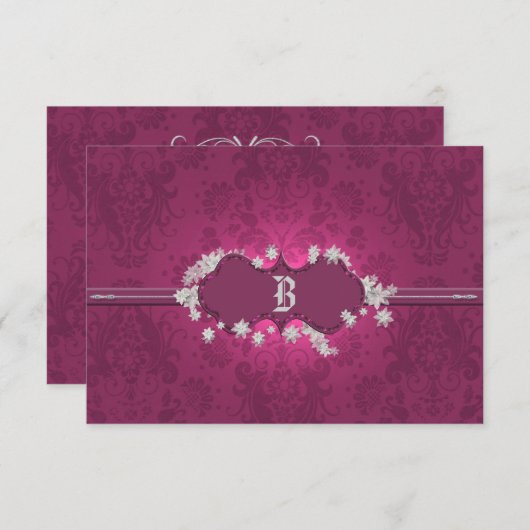 Burgundy Brocade RSVP (Voorkant / Achterkant)