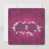 Burgundy Brocade Wedding Invitation Kaart (Voorkant)